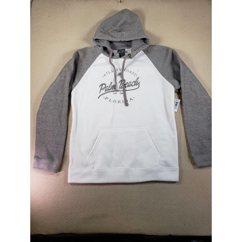Salt Creek Hoodie Mens Medium White Palm Beach Long Sleeve Drawstring Pockets